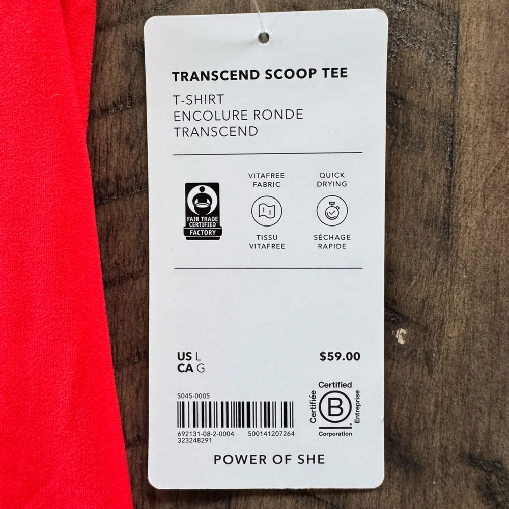 NWT Transcend Scoop Tee from Athleta. Size L. - Picture 7 of 8